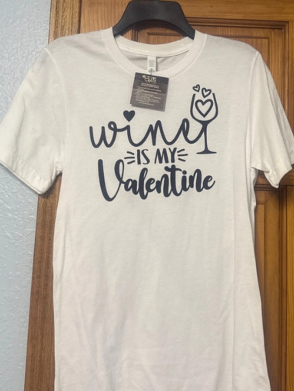White "Wine Is My Valentine" Graphic Tee